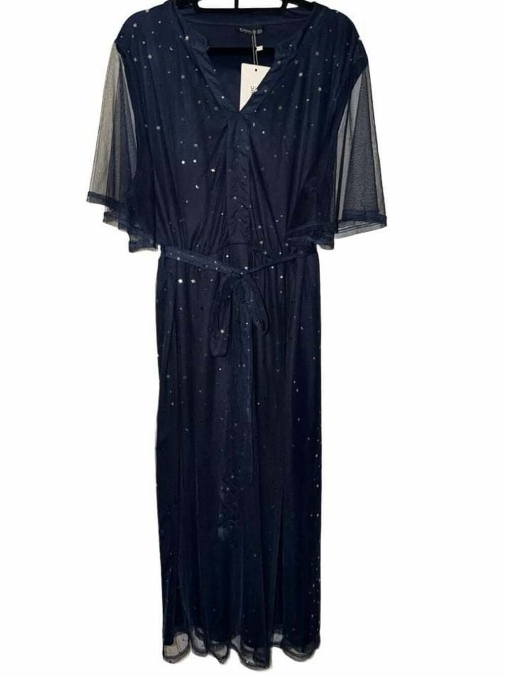 BloomChic Starry Star Mesh Mesh Overlay Dress Plus Size 3X 22-24 with Pockets - Picture 2 of 9